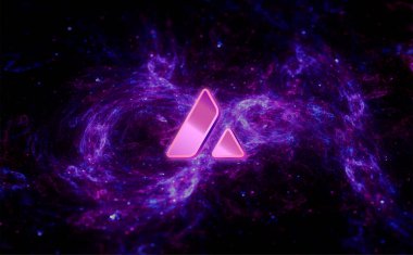 Soyut arkaplanda çığ (AVAX) simgesi. Avax şifreleme para birimi.