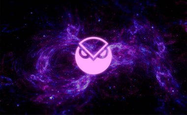 Soyut arkaplanda Gnosis kripto para birimi sembolü
