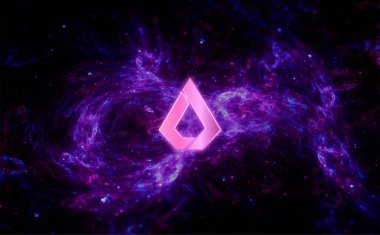 Lisk cryptocurrency coin symbol. Blockchain technology.