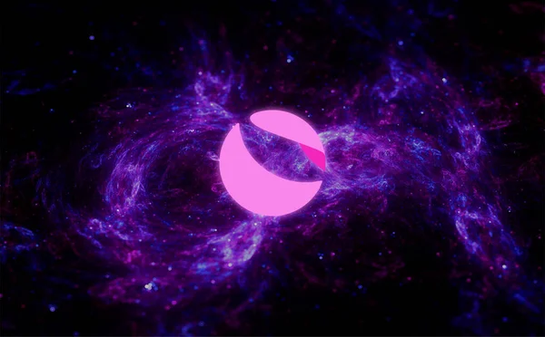 Terra Luna kripto para birimi. Soyut arkaplanda Luna.