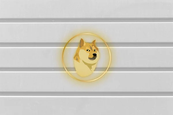 Dogecoin Doge Zászló Doge Érme Cryptocurrency Koncepció Banner Háttér — Stock Fotó