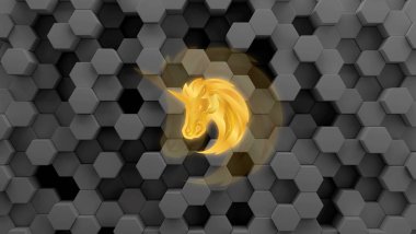 1inch Chain 1inch crypto currency.Blockchain technology. 