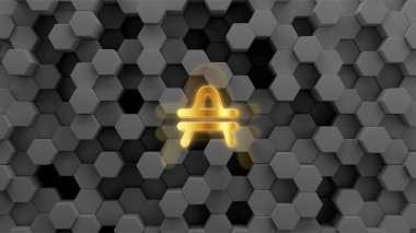 Özgeçmiş üzerinde amfi simgesi. Kripto para birimi..