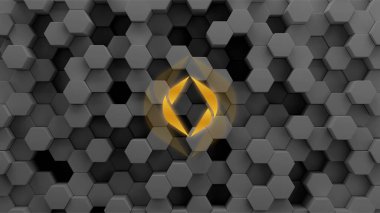 Ens coin crypto currency. on abstract background. 