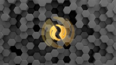 Enjektif Protokol (INJ) şifreleme madeni para sembolü. Engelleme teknolojisi. 