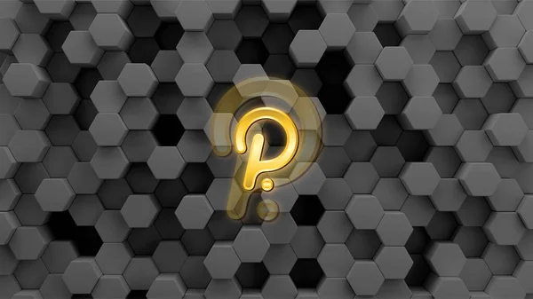 Polkadot Dot Crypto Currency Themed Banner Dot 아이콘 현대의 추상적 — 스톡 사진