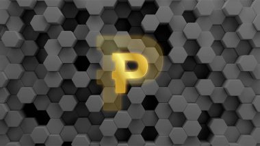 Şifreli para birimi temalı PRB para sembolü.