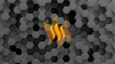 Steem crypto para birimi. Soyut arkaplanda Steem
