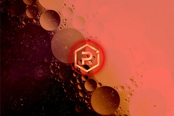 Radium Coin Symbol Crypto Currency Themed Background Design — Stockfoto