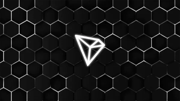 Mata Uang Kripto Tron Trx Tron Pada Latar Belakang Abstrak — Stok Foto