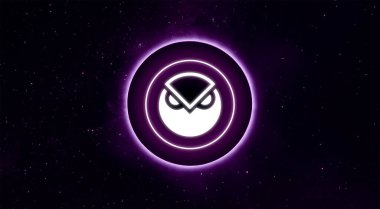 Soyut arkaplanda Gnosis kripto para birimi sembolü
