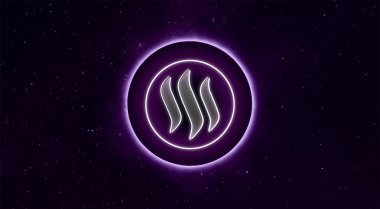Steem crypto para birimi. Soyut arkaplanda Steem
