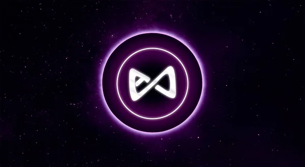 Axie Infinity Munt Symbool Met Abstracte Achtergrond Ontwerp — Stockfoto
