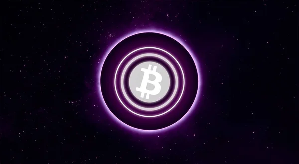 Bitcoin Btcバナー Btcコイン暗号通貨コンセプトバナーの背景 — ストック写真