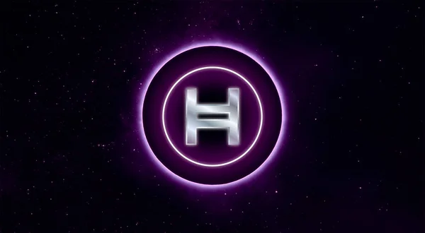 Hedera Hashgraph Σύμβολο Κρυπτογράφησης Hbar Αφηρημένο Φόντο — Φωτογραφία Αρχείου