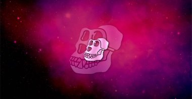 Soyut arkaplanda maymun simgesi. Şifreleme para birimi.