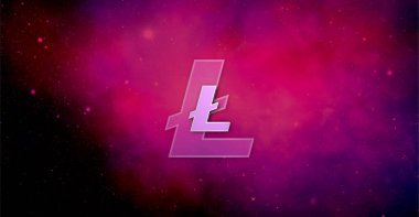 Çakmak para (LTC) kripto para birimi. Soyut arkaplanda bozuk para