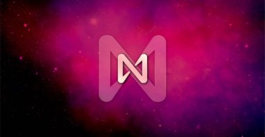 Şifreli para biriminin yanında. Soyut bir arkaplanda. Logonun yanında.