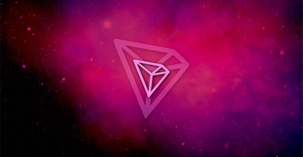 Tron (TRX) crypto currency. Tron on abstract background