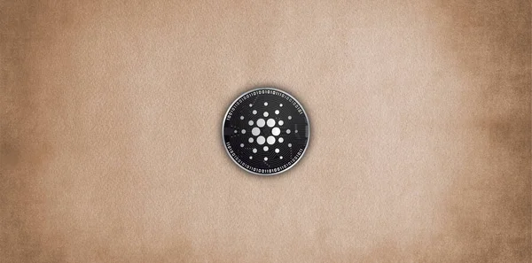 Cardano ADA para sembolü şifreli para birimi temalı arkaplan tasarımı