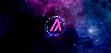 Soyut arkaplanda Algo simgesi. Algo şifreleme para birimi.