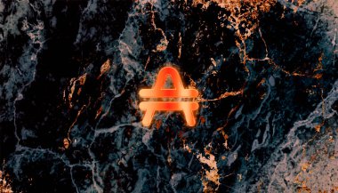 Özgeçmiş üzerinde amfi simgesi. Kripto para birimi..