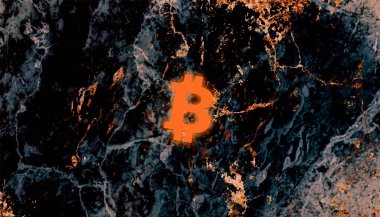 Bitcoin BTC pankartı. BTC para kripto para kavramı pankart arkaplanı.