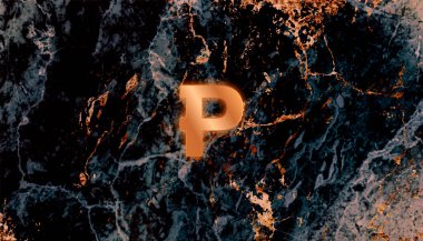 Şifreli para birimi temalı PRB para sembolü.