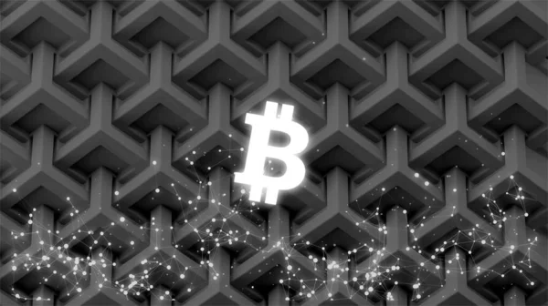 Bitcoin Btc Pankartı Btc Para Kripto Para Kavramı Pankart Arkaplanı — Stok fotoğraf