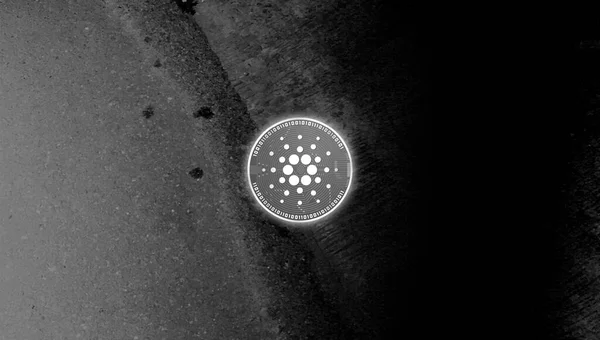 Cardano (ADA) kripto para birimi sembolü. Engelleme teknolojisi. 