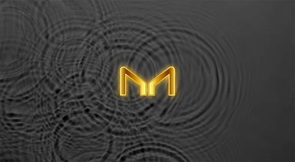 Maker cryptocurrency coin symbol. Blockchain technology.