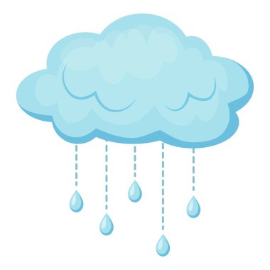 Yağmurlu bir bulut, şirin bir görüntü. Damlalar bulutlardan düşer. Yağmurlu hava görüntüsü.