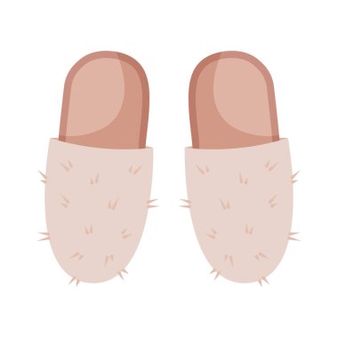  Ev terlikleri. Beyaz arkaplanda izole edilmiş düz çizgi film tarzında vektör illüstrasyonu.