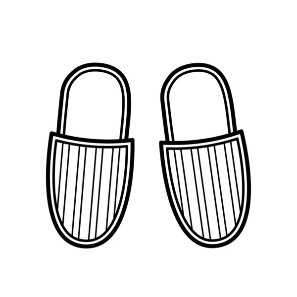 Icono Dibujado Mano Zapatillas Casa Boceto Estilo Garabato Ilustración Vectorial — Archivo Imágenes Vectoriales