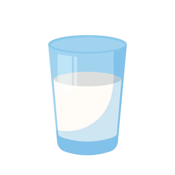 一杯牛奶 平面卡通风格的矢量插图 — 图库矢量图片