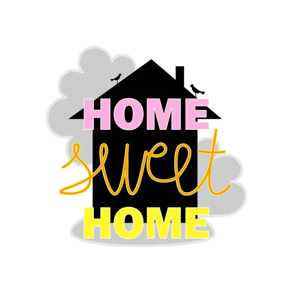 Home Sweet Home Lettering Decorative Home Background — Vector de stock