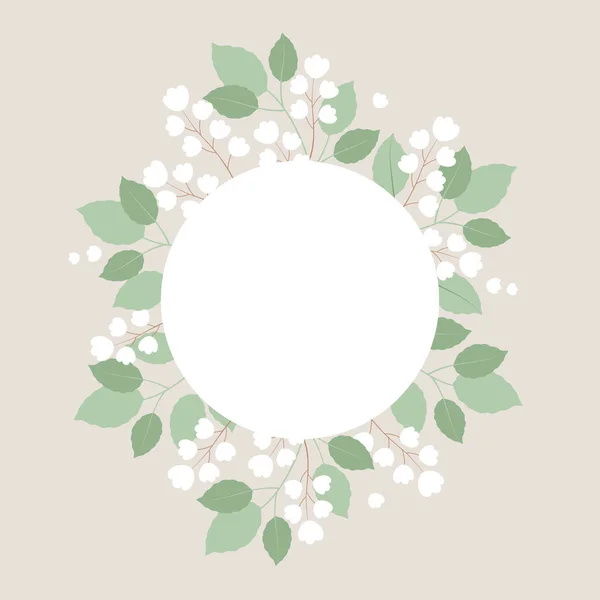 Vorlage Für Hochzeitseinladungskarten Mit Weißen Blumen — Stockvektor