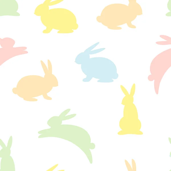 Красочные Кролики Фоне Записи Бесшовный Векторный Шаблон — стоковый вектор