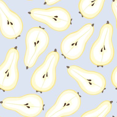 Armut armudu desenli. El çizimi arka plan. Mavi arka planda yaz meyvesi