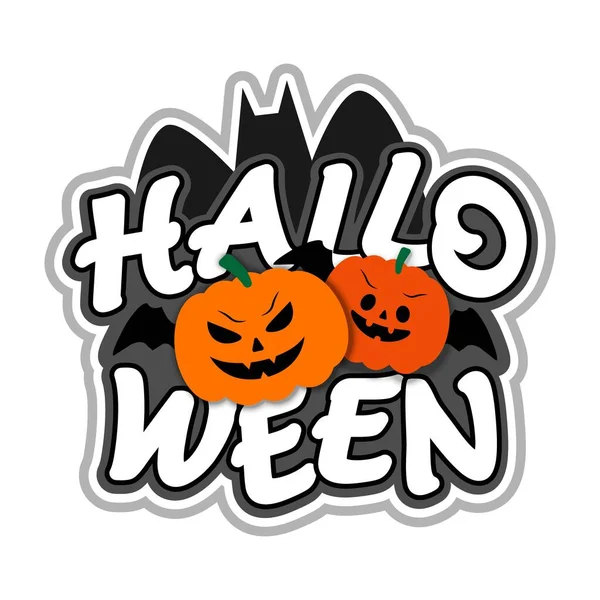 Halloween Betű Sütőtökkel Denevérrel Háttérben Vektorillusztráció — Stock Vector