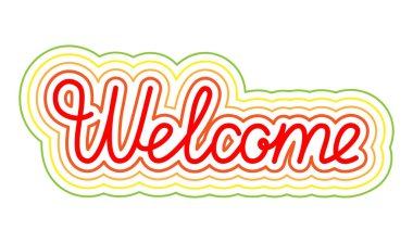 Geçmişe dönük yazılar hoş geldiniz. Beyaz bir arka planda izole edilmiş. Vektör İllüstrasyonu