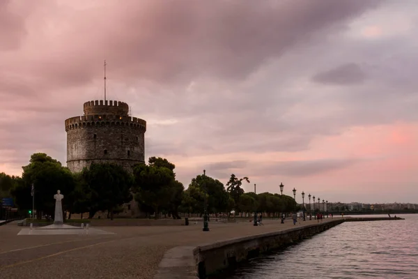 Vroege Ochtend Witte Toren Van Thessaloniki — Stockfoto