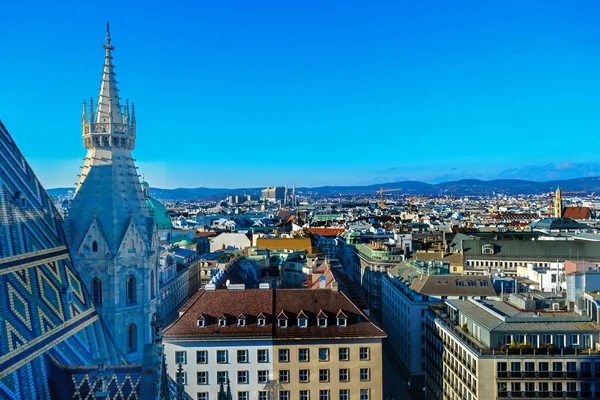 聖シュテファン大聖堂の屋根からのウィーンの美しいパノラマ ウィーン オーストリア — ストック写真