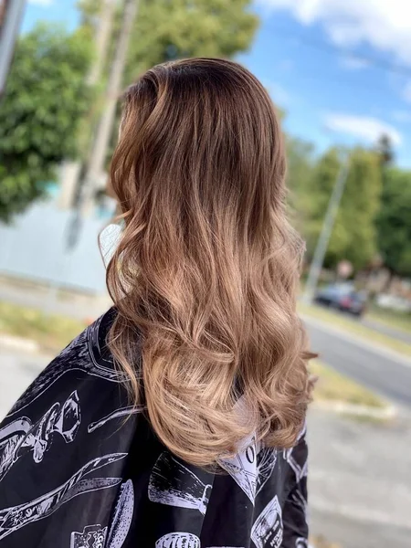 Hermoso Cabello Teñido Pelo Salón Belleza Hermoso Pelo Para Colorear —  Fotos de Stock