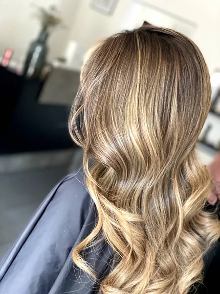 Hermoso Cabello Teñido Pelo Salón Belleza Hermoso Pelo Para Colorear — Foto de Stock