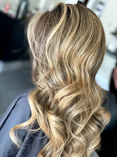 Hermoso Cabello Teñido Pelo Salón Belleza Hermoso Pelo Para Colorear — Foto de Stock