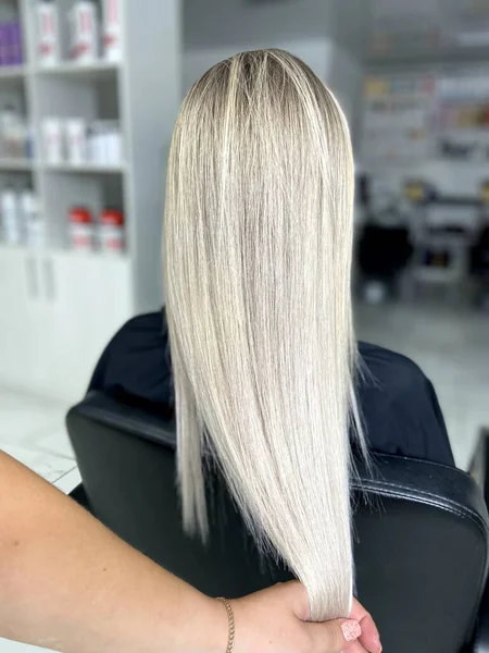 Pelo Pelo Teñido Coloración Del Cabello Hermoso Cabello Teñido Pelo — Foto de Stock