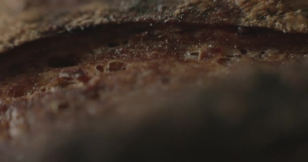 Pão Artesanal Macro Detalhe — Vídeo de Stock