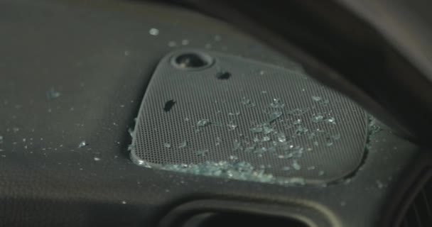 Shattered Glass Car Bad Accident — Stock Video