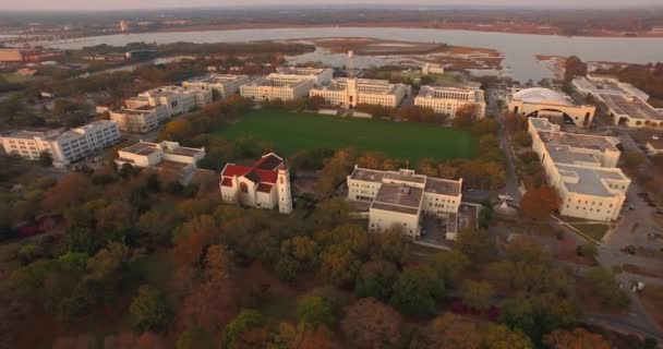 Luchtfoto Van Militaire Academie Citadel Charleston — Stockvideo